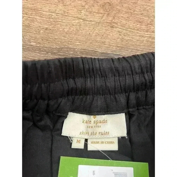 Kate Spade Mosaic Embroidered Skirt Mini Lined Black White Size M NWT Pull On - Picture 4 of 11